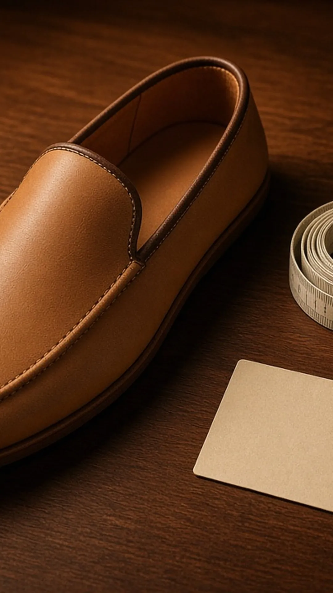 Tape measure beside a slipper footbed